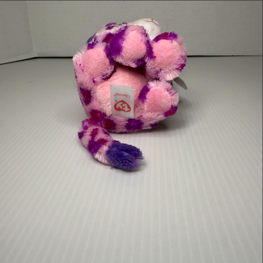 GLAMOUR the PINK PURPLE LEOPARD - Ty 6" Beanie Boos - NEW with TAGS Glitter Eyes - Picture 6 of 6